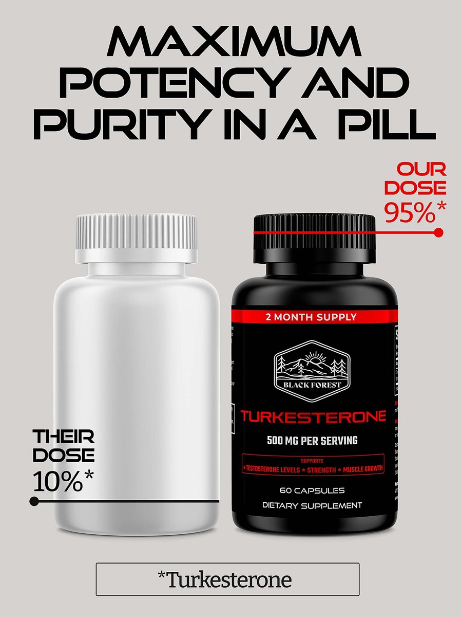 Black Forest Turkesterone 500mg Kapseln – 95% reines Ajuga Turkestanica Extrakt für Kraft und Muskelwachstum (2 Monate Versorgung)