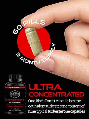 Black Forest Turkesterone 500mg Kapseln – 95% reines Ajuga Turkestanica Extrakt für Kraft und Muskelwachstum (2 Monate Versorgung)
