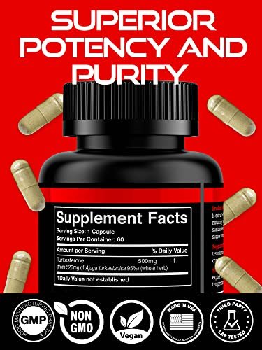 Black Forest Turkesterone 500mg Kapseln – 95% reines Ajuga Turkestanica Extrakt für Kraft und Muskelwachstum (2 Monate Versorgung)