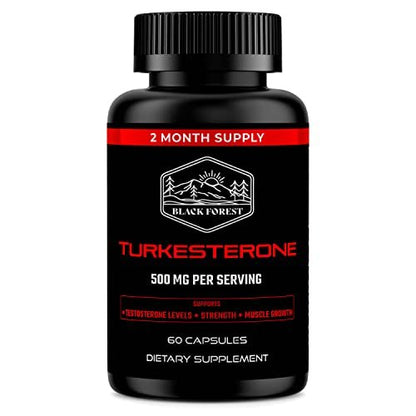 Black Forest Turkesterone 500mg Kapseln – 95% reines Ajuga Turkestanica Extrakt für Kraft und Muskelwachstum (2 Monate Versorgung)