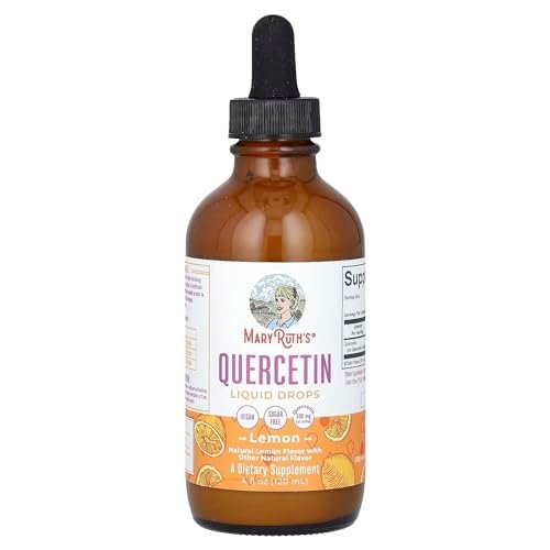 MaryRuth Organics Quercetin Liquid Drops | Zuckerfrei | 500 mg für Erwachsene ab 18 Jahren | Unterstützt die Herz-Kreislauf-Gesundheit | Bioflavonoid | Vegan | Ohne Gentechnik | Glutenfrei | 118 ml