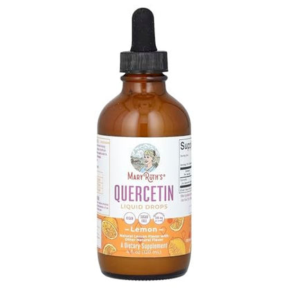 MaryRuth Organics Quercetin Liquid Drops | Zuckerfrei | 500 mg für Erwachsene ab 18 Jahren | Unterstützt die Herz-Kreislauf-Gesundheit | Bioflavonoid | Vegan | Ohne Gentechnik | Glutenfrei | 118 ml