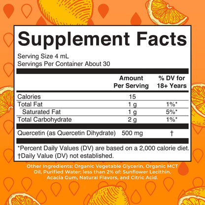 MaryRuth Organics Quercetin Liquid Drops | Zuckerfrei | 500 mg für Erwachsene ab 18 Jahren | Unterstützt die Herz-Kreislauf-Gesundheit | Bioflavonoid | Vegan | Ohne Gentechnik | Glutenfrei | 118 ml