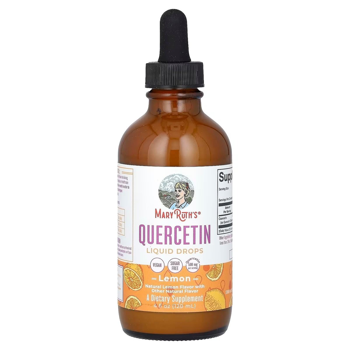MaryRuth Organics Quercetin Liquid Drops | Zuckerfrei | 500 mg für Erwachsene ab 18 Jahren | Unterstützt die Herz-Kreislauf-Gesundheit | Bioflavonoid | Vegan | Ohne Gentechnik | Glutenfrei | 118 ml