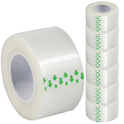 Vakly Klarer medizinischer Tape 1 Zoll x 10 Yards (6er-Pack) – Transparenter atmungsaktiver Haftverband für Erste Hilfe, Latexfrei, hypoallergen, für empfindliche Haut