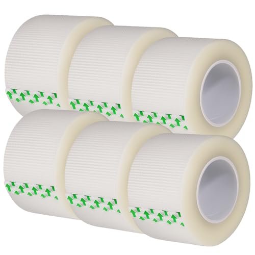 Vakly Klarer medizinischer Tape 1 Zoll x 10 Yards (6er-Pack) – Transparenter atmungsaktiver Haftverband für Erste Hilfe, Latexfrei, hypoallergen, für empfindliche Haut