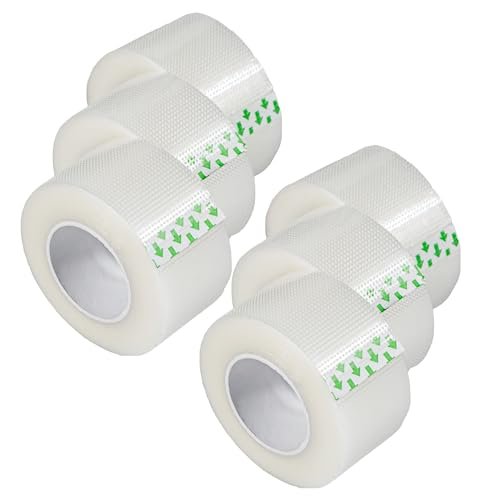 Vakly Klarer medizinischer Tape 1 Zoll x 10 Yards (6er-Pack) – Transparenter atmungsaktiver Haftverband für Erste Hilfe, Latexfrei, hypoallergen, für empfindliche Haut