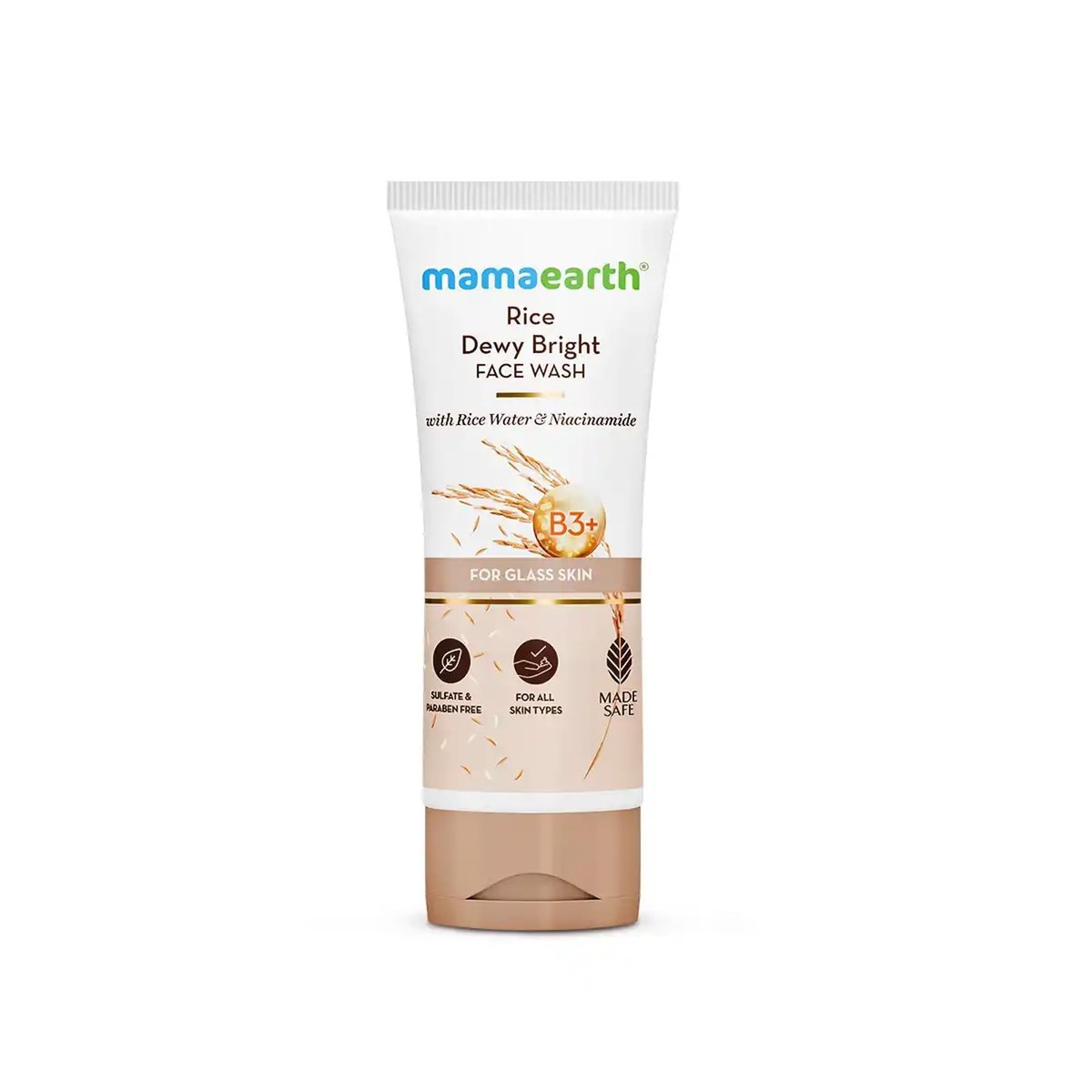 MAMAEARTH Rice Dewy Bright Face Wash mit Reiswasser & Niacinamid 3,38 Fl Oz (100 ml)