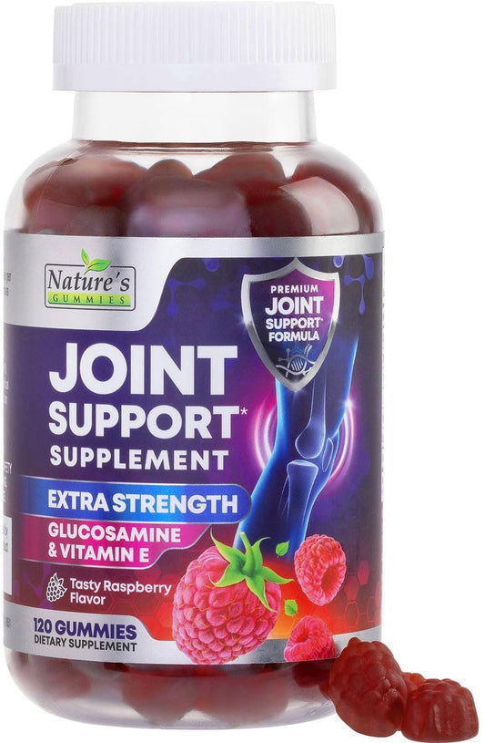 Gelenkunterstützung Extra stark – Glucosamin Gummis für Gelenkgesundheit und Flexibilität – Natürliches Vitamin E – Beste Gummis für Frauen und Männer – 120 Gummis