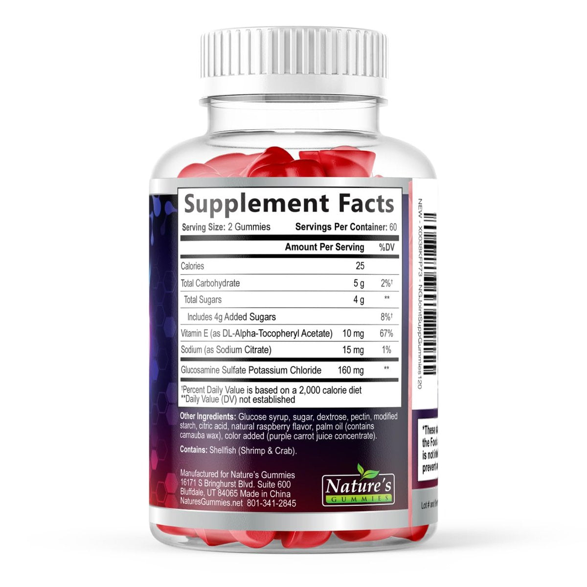 Gelenkunterstützung Extra stark – Glucosamin Gummis für Gelenkgesundheit und Flexibilität – Natürliches Vitamin E – Beste Gummis für Frauen und Männer – 120 Gummis