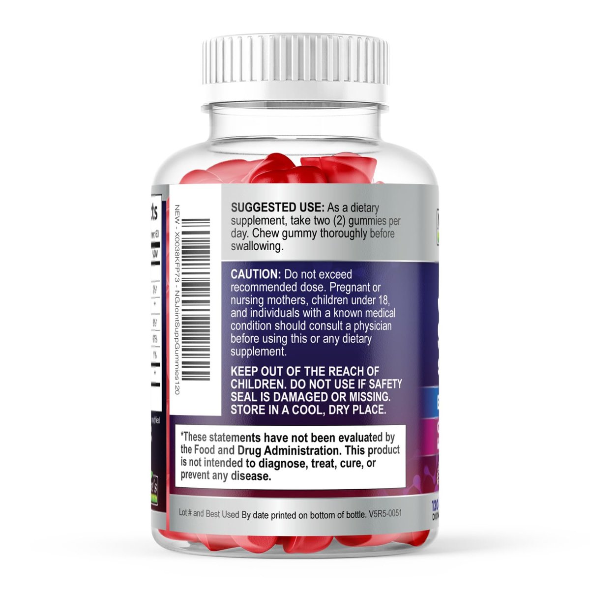 Gelenkunterstützung Extra stark – Glucosamin Gummis für Gelenkgesundheit und Flexibilität – Natürliches Vitamin E – Beste Gummis für Frauen und Männer – 120 Gummis