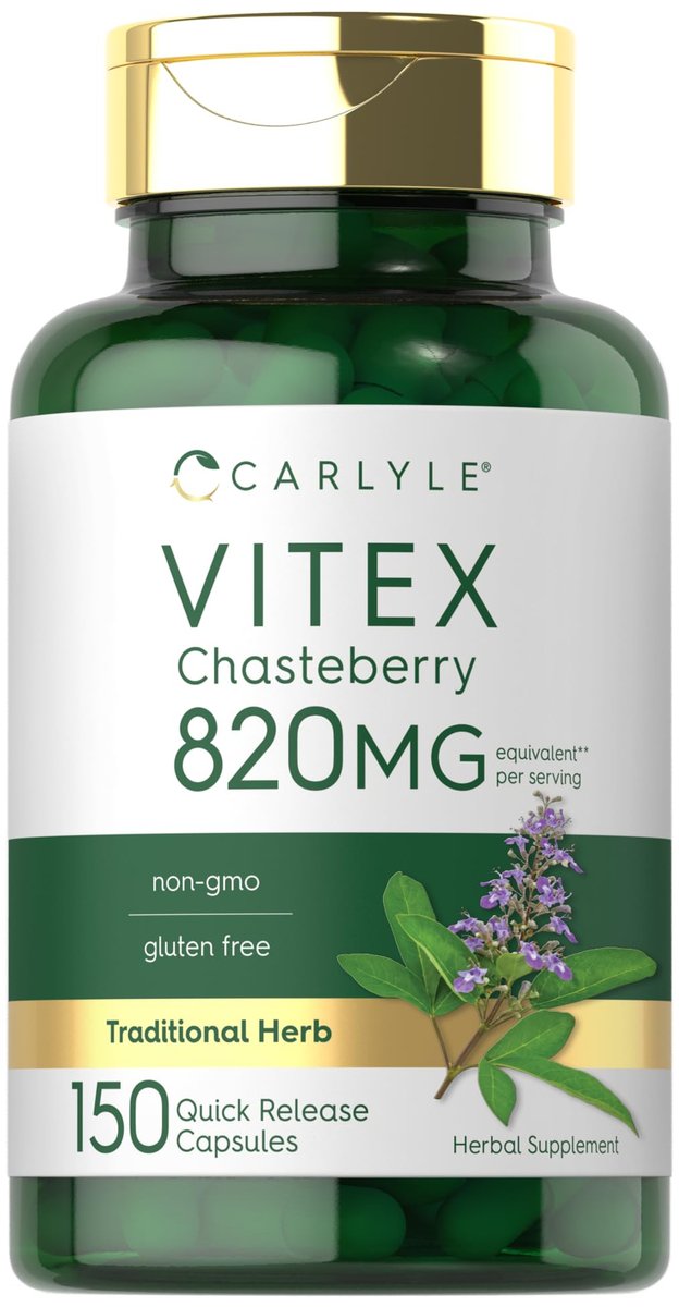 Carlyle Vitex Mönchspfeffer Kapseln | 150 Kapseln | Vitex Agnus-Castus Frucht für Frauen | Non-GMO, Glutenfrei