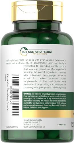 Carlyle Vitex Mönchspfeffer Kapseln | 150 Kapseln | Vitex Agnus-Castus Frucht für Frauen | Non-GMO, Glutenfrei