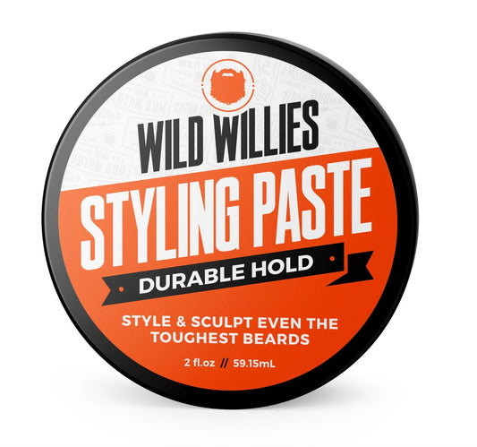 Wild Willies Bartstyling-Paste – Männliches Pflegewachs mit mittlerem Halt, Feuchtigkeitsspende & Bändigung fliegender Barthaare – Nicht fettend, matter Finish – 60 ml