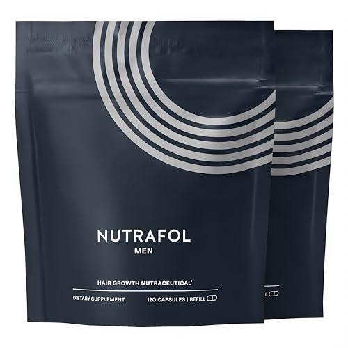 Nutrafol Männer Haarpflege Nahrungsergänzungsmittel, klinisch getestet für sichtbar dichteres Haar und Kopfhautabdeckung, dermatologisch empfohlen - 2-Monats-Vorrat, 2 Nachfüllbeutel