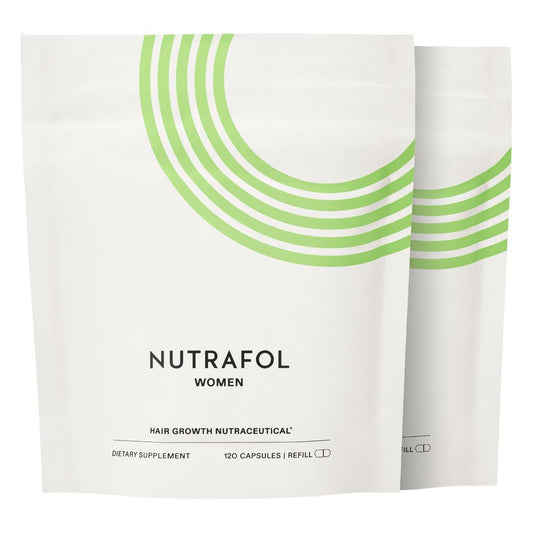 Nutrafol Frauen Haarnahrungsergänzung, Alter 18-44, klinisch erwiesen für sichtbar dichteres und stärkeres Haar in 3-6 Monaten, von Dermatologen empfohlen - 2-Monats-Vorrat, 2 Nachfüllbeutel