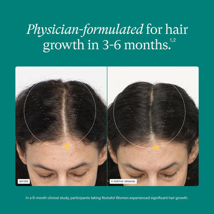 Nutrafol Frauen Haarnahrungsergänzung, für Frauen von 18-44 Jahren, klinisch geprüftes Haarergänzungsmittel für sichtbar dickeres und stärkeres Haar, von Dermatologen empfohlen - 1 Monatsvorrat, 1 Nachfüllbeutel