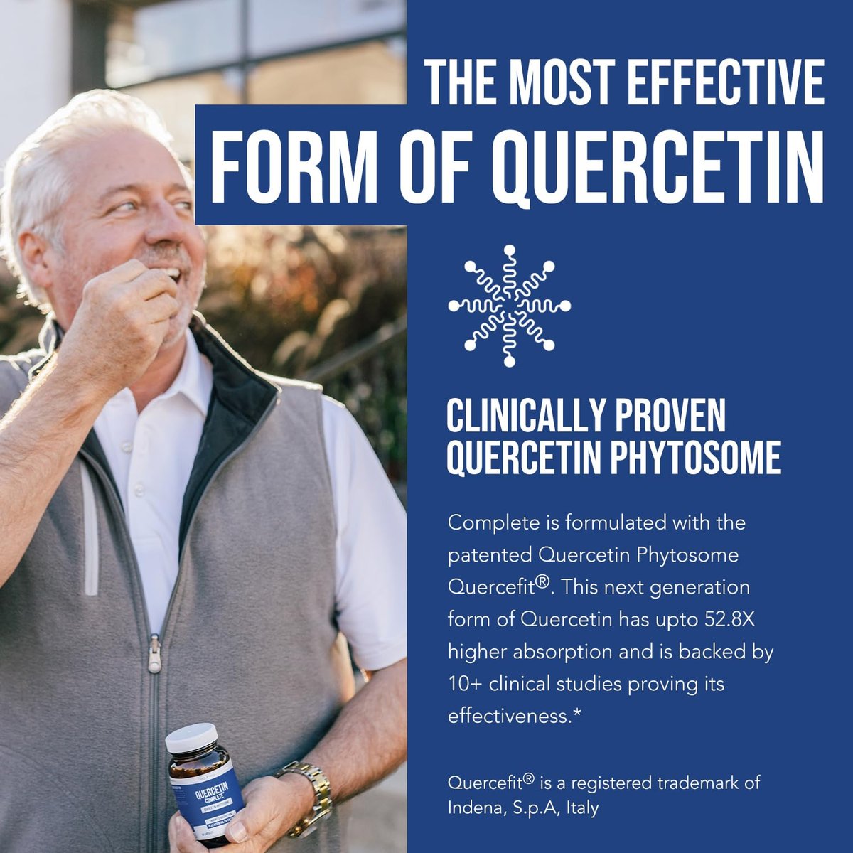 Quercetin Complete® – Quercetin Phytosom mit 50-fach höherer Absorption, klinisch belegt & patentiert Quercefit – Die effektivste Form von Quercetin – angereichert mit Bromelain, Zink & Vitamin C (60 Kapseln)