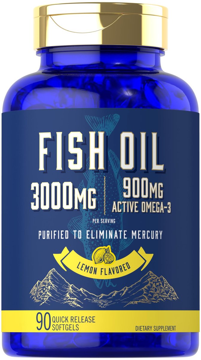 Carlyle Fischöl 3000mg | 900mg Omega 3 | 90 Weichkapseln | Zitronengeschmack | Nicht-GVO & Glutenfrei