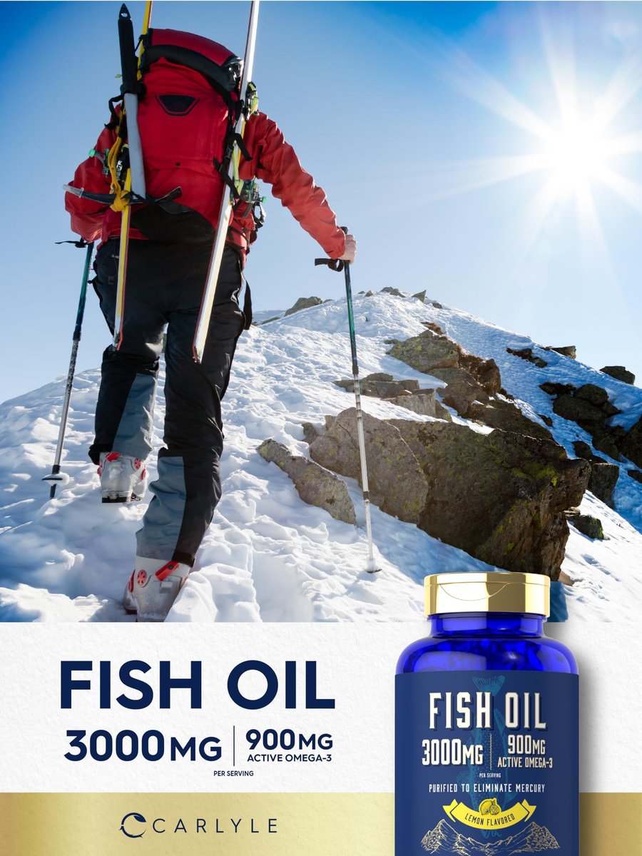 Carlyle Fischöl 3000mg | 900mg Omega 3 | 90 Weichkapseln | Zitronengeschmack | Nicht-GVO & Glutenfrei