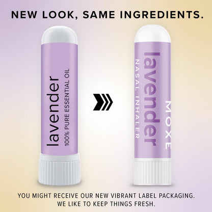 MOXĒ Lavendel Öl Naseninhalator, 3er Pack – Aromatherapie ohne Sauerei, natürlich beruhigend, pure & unverdünnt, hergestellt in USA