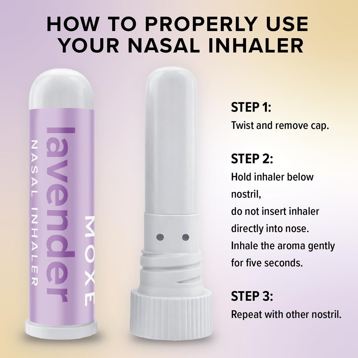 MOXE Lavendelöl Nasal Inhaler – Therapeutische Aromatherapie für Entspannung und Wohlbefinden (1 Pack)