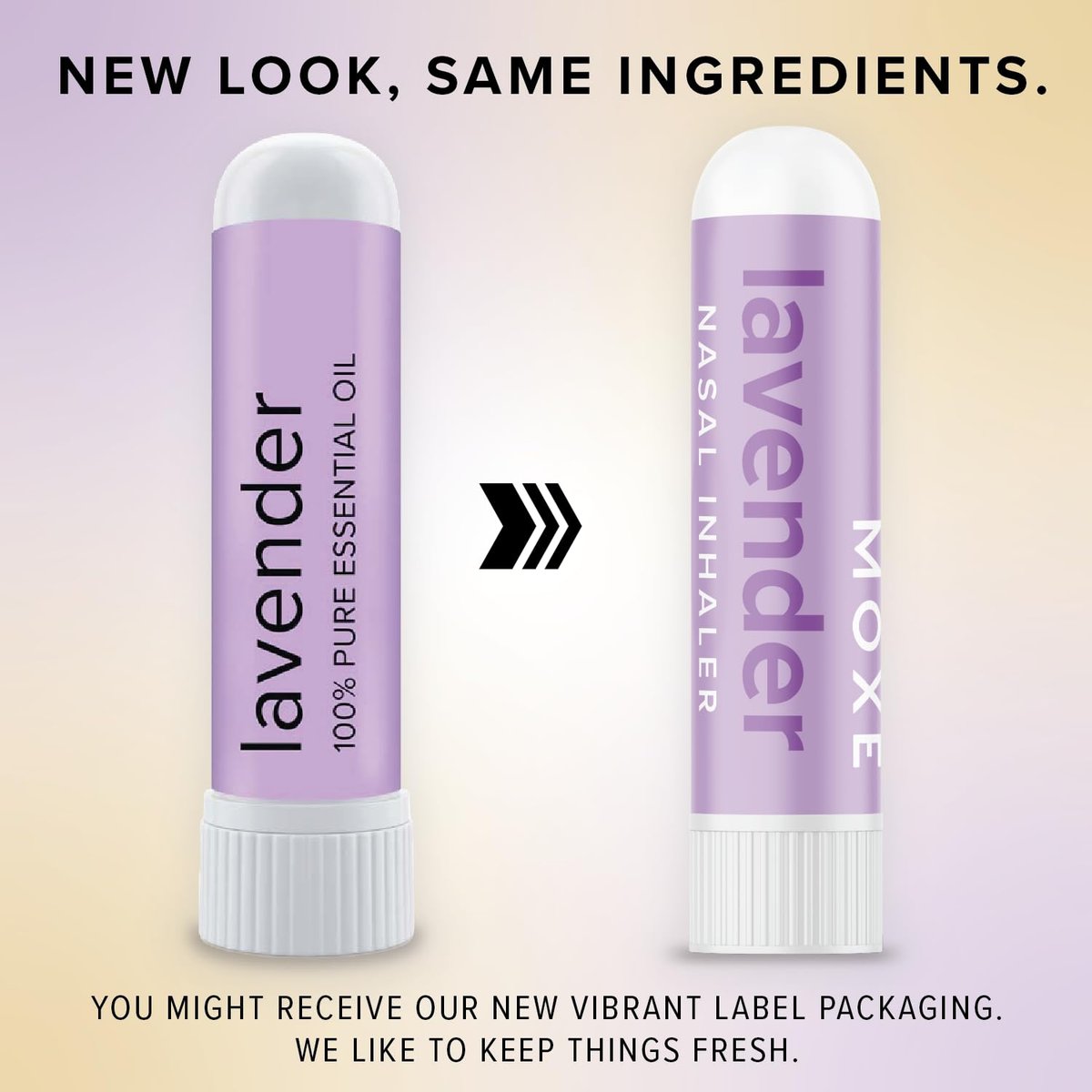 MOXĒ Lavendel Öl Naseninhalator, 3er Pack – Aromatherapie ohne Sauerei, natürlich beruhigend, pure & unverdünnt, hergestellt in USA