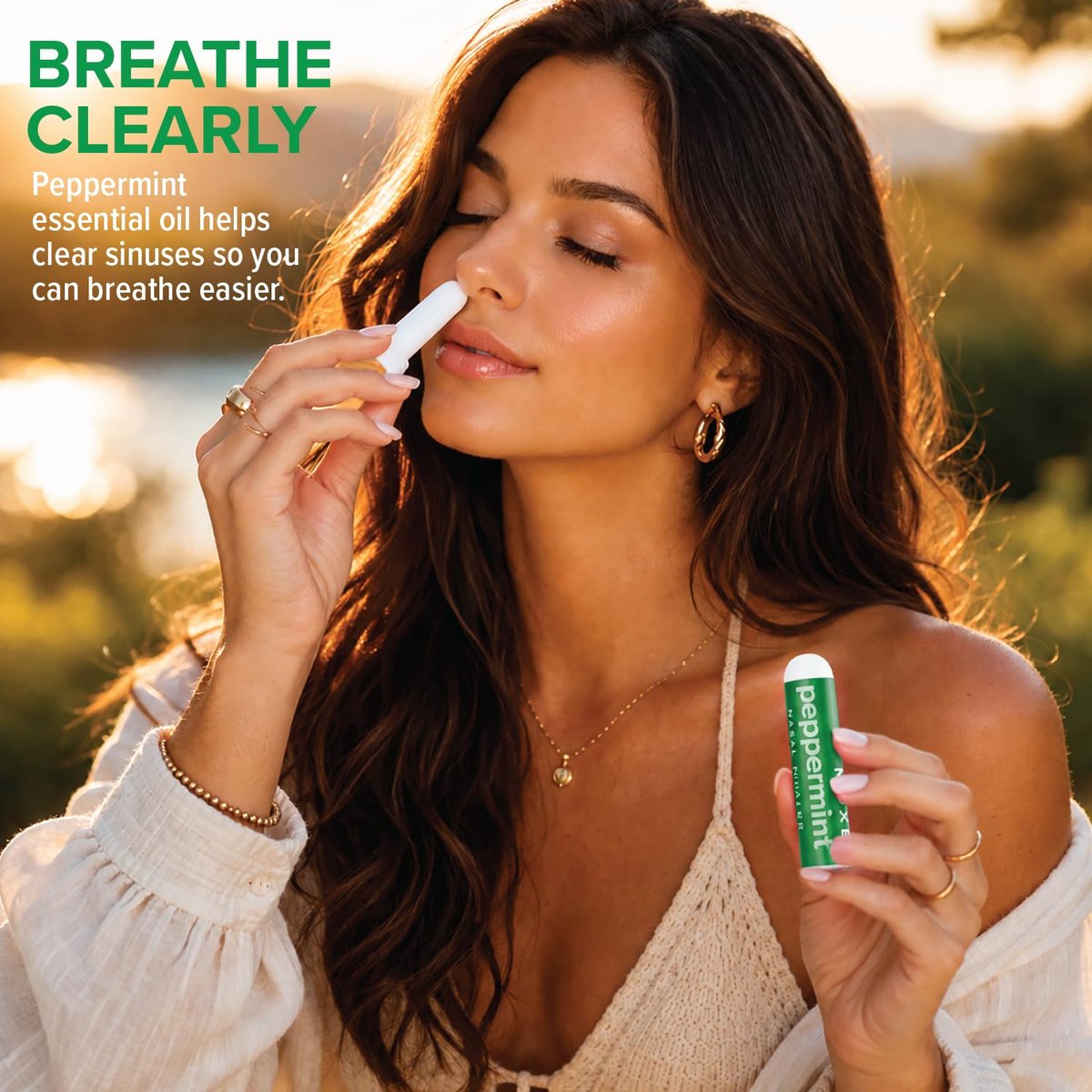 MOXE Pfefferminzöl Naseninhalator – Therapeutische Aromatherapie, kühlend, erfrischend, belebend, stimmungsaufhellend, rein und unverdünnt, hergestellt in den USA (1 Packung)