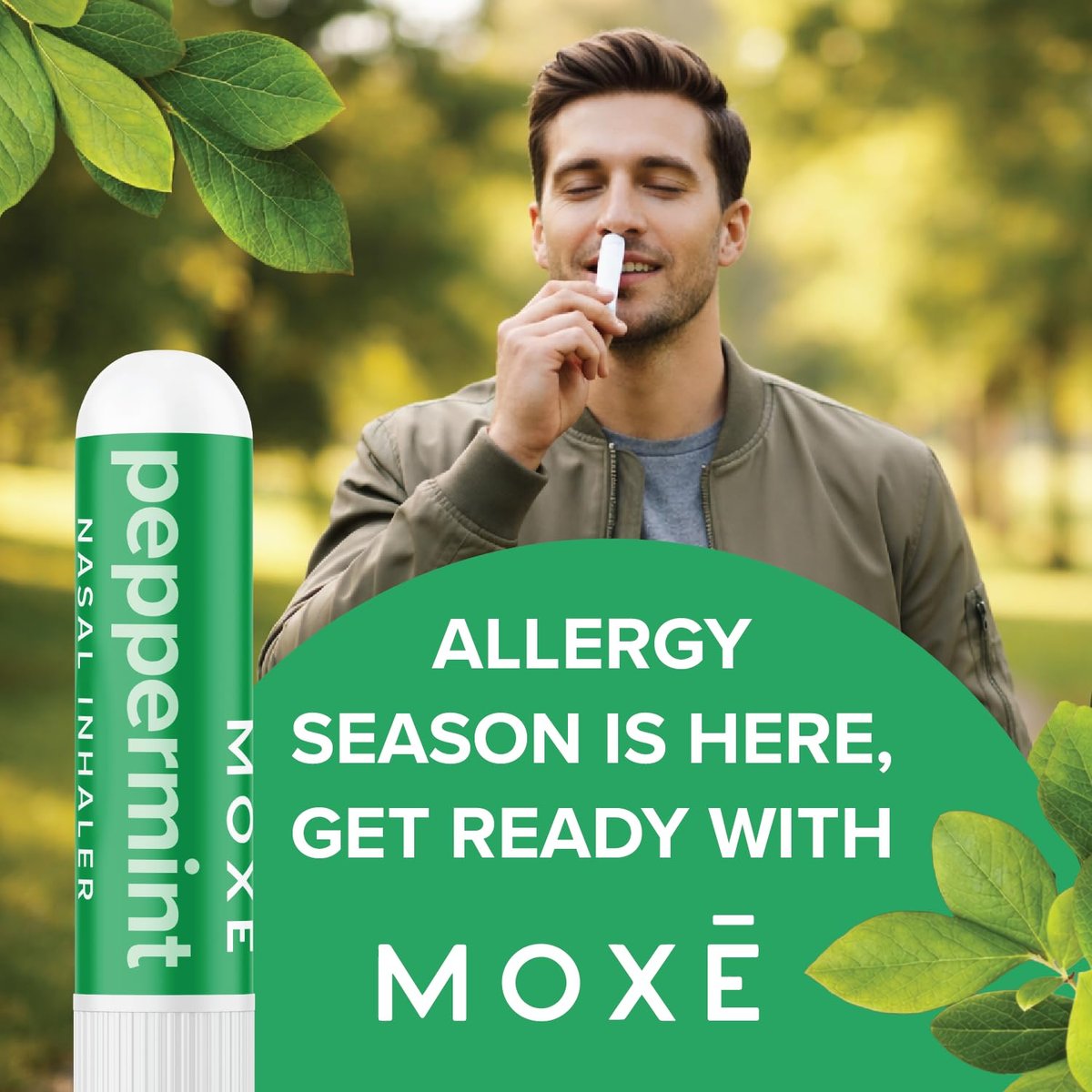 MOXE Pfefferminzöl Naseninhalator – Therapeutische Aromatherapie, kühlend, erfrischend, belebend, stimmungsaufhellend, rein und unverdünnt, hergestellt in den USA (1 Packung)