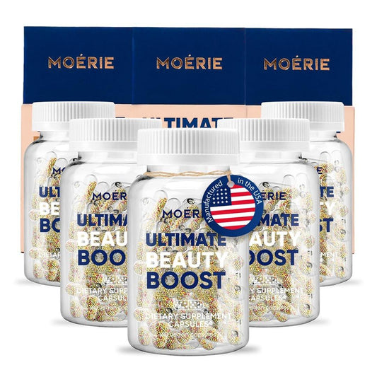 Moerie Ultimate Haarwachstumsergänzung für Frauen & Männer - Haare, Haut, Nägel Vitamine mit Biotin & Mineralien - für dichteres, volleres Haar & Haarausfall Behandlung - 360 Kapseln