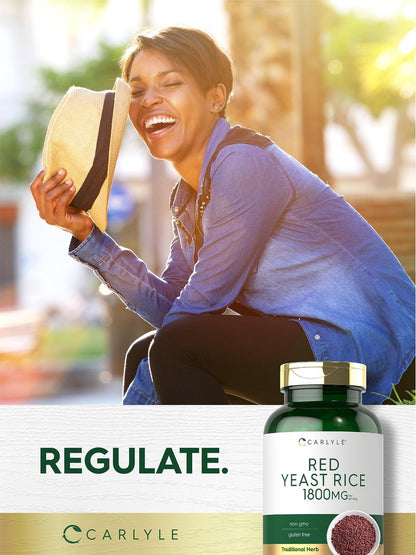 Carlyle Rotschimmelreis (Red Yeast Rice) 1800 mg - 250 Kapseln, Non-GMO & Glutenfrei