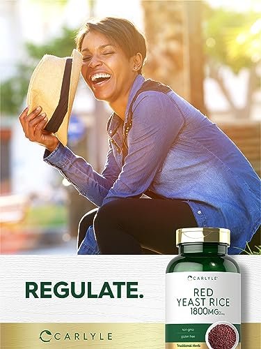 Carlyle Rotschimmelreis (Red Yeast Rice) 1800 mg - 250 Kapseln, Non-GMO & Glutenfrei
