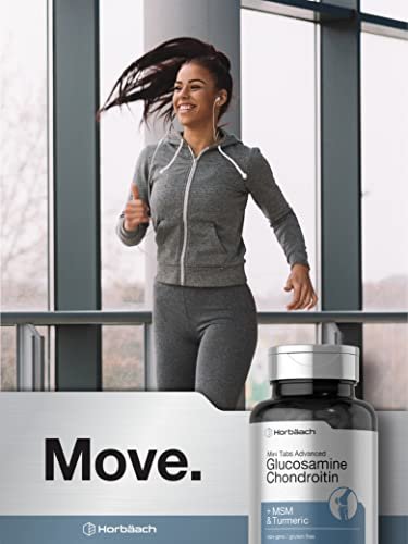 Horbäach Glucosamin Chondroitin MSM Kurkuma | 360 Mini-Tabletten | Fortschrittliche Glucosamin-Formel | Nicht-GVO & Glutenfrei
