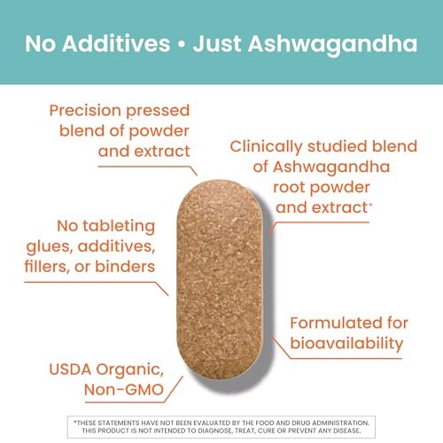Himalaya Bio Ashwagandha Wurzel, 30-Tage-Vorrat – Pflanzliches Nahrungsergänzungsmittel zur Stresslinderung und Energieunterstützung – USDA Bio, Nicht-GVO, Vegan, Glutenfrei, Ohne Zusätze, 670 mg, 30 Kapseln