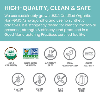 Himalaya Bio Ashwagandha Wurzel, 30-Tage-Vorrat – Pflanzliches Nahrungsergänzungsmittel zur Stresslinderung und Energieunterstützung – USDA Bio, Nicht-GVO, Vegan, Glutenfrei, Ohne Zusätze, 670 mg, 30 Kapseln