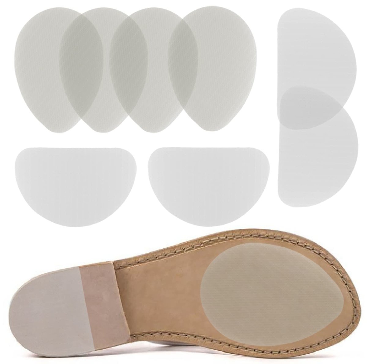 Rutschfeste Schuhpolster – Selbstklebende Sohlenschutz für High Heels, Anti-Rutsch-Schuhgripper (4 Paare, Transparent)