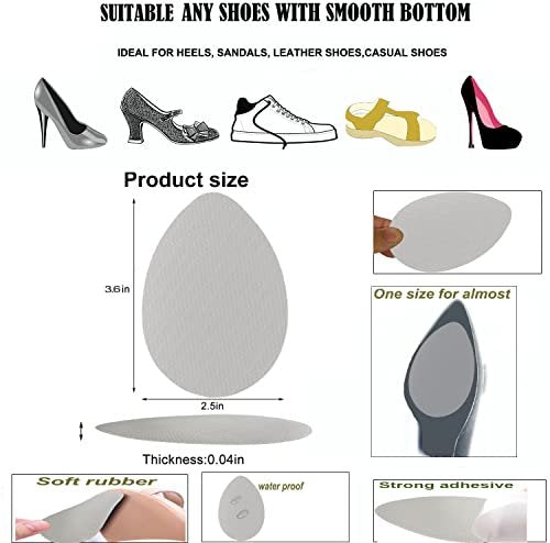 Rutschfeste Schuhpolster – Selbstklebende Sohlenschutz für High Heels, Anti-Rutsch-Schuhgripper (4 Paare, Transparent)