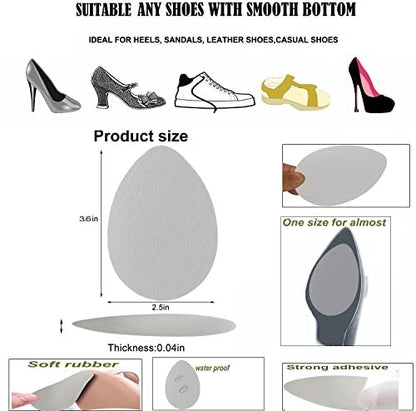 Rutschfeste Schuhpolster – Selbstklebende Sohlenschutz für High Heels, Anti-Rutsch-Schuhgripper (4 Paare, Transparent)