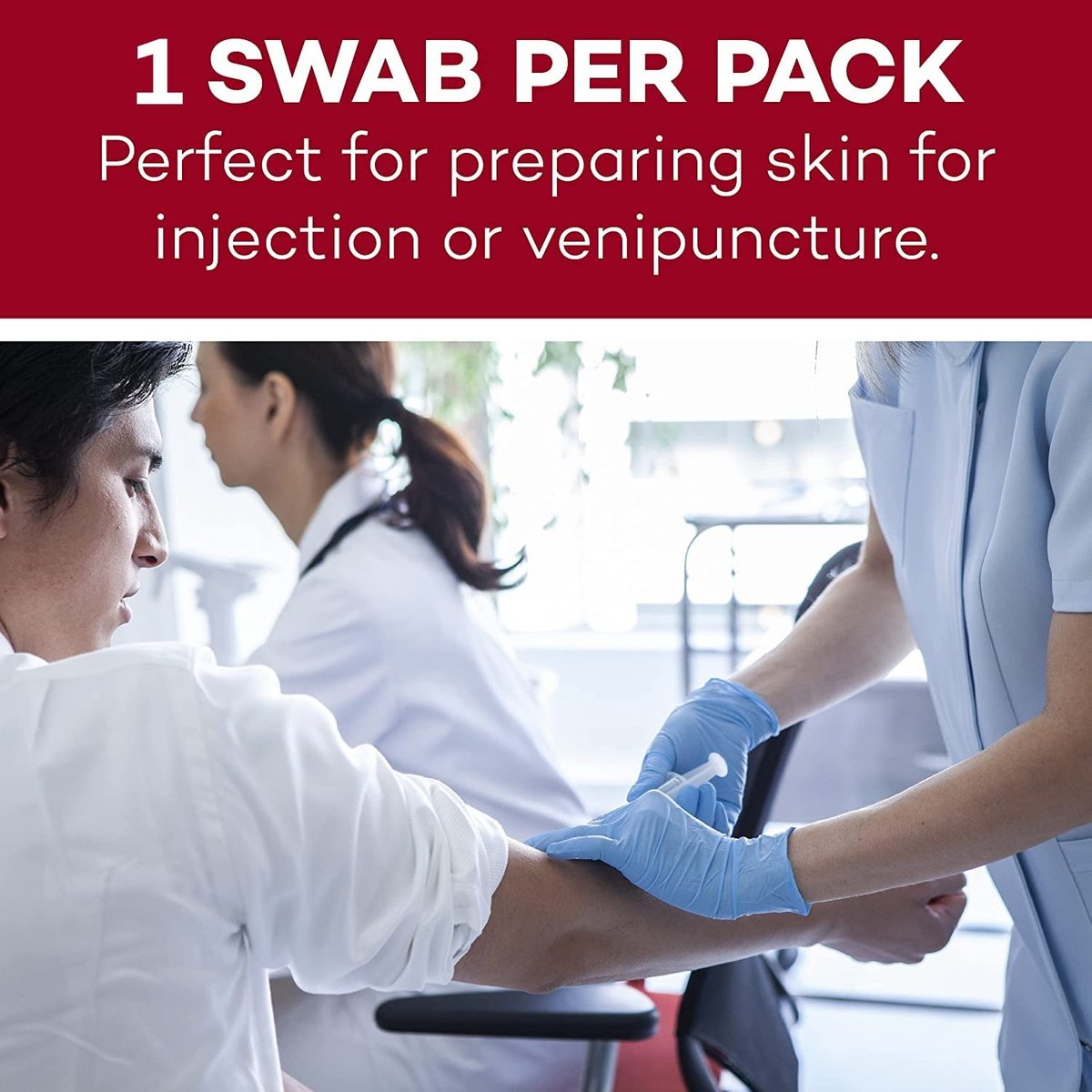 Dealmed Povidon-Iod 10% Wattestäbchen – einzeln versiegelte Packungen, ideal für Wundversorgung und tragbare Erste-Hilfe-Sets, 50 Stück pro Box (Packung mit 1)