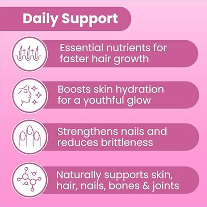 Sanar Naturals Collagen Biotin Kapseln – 150 Kapseln für Haarwachstum, Haut, Nägel und Gelenke | Hydrolysierte Kollagenpeptide mit Biotin und Vitamin C, Weidehaltung, Nicht-GVO