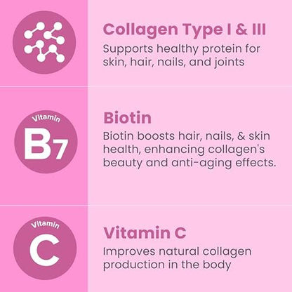 Sanar Naturals Collagen Biotin Kapseln – 150 Kapseln für Haarwachstum, Haut, Nägel und Gelenke | Hydrolysierte Kollagenpeptide mit Biotin und Vitamin C, Weidehaltung, Nicht-GVO
