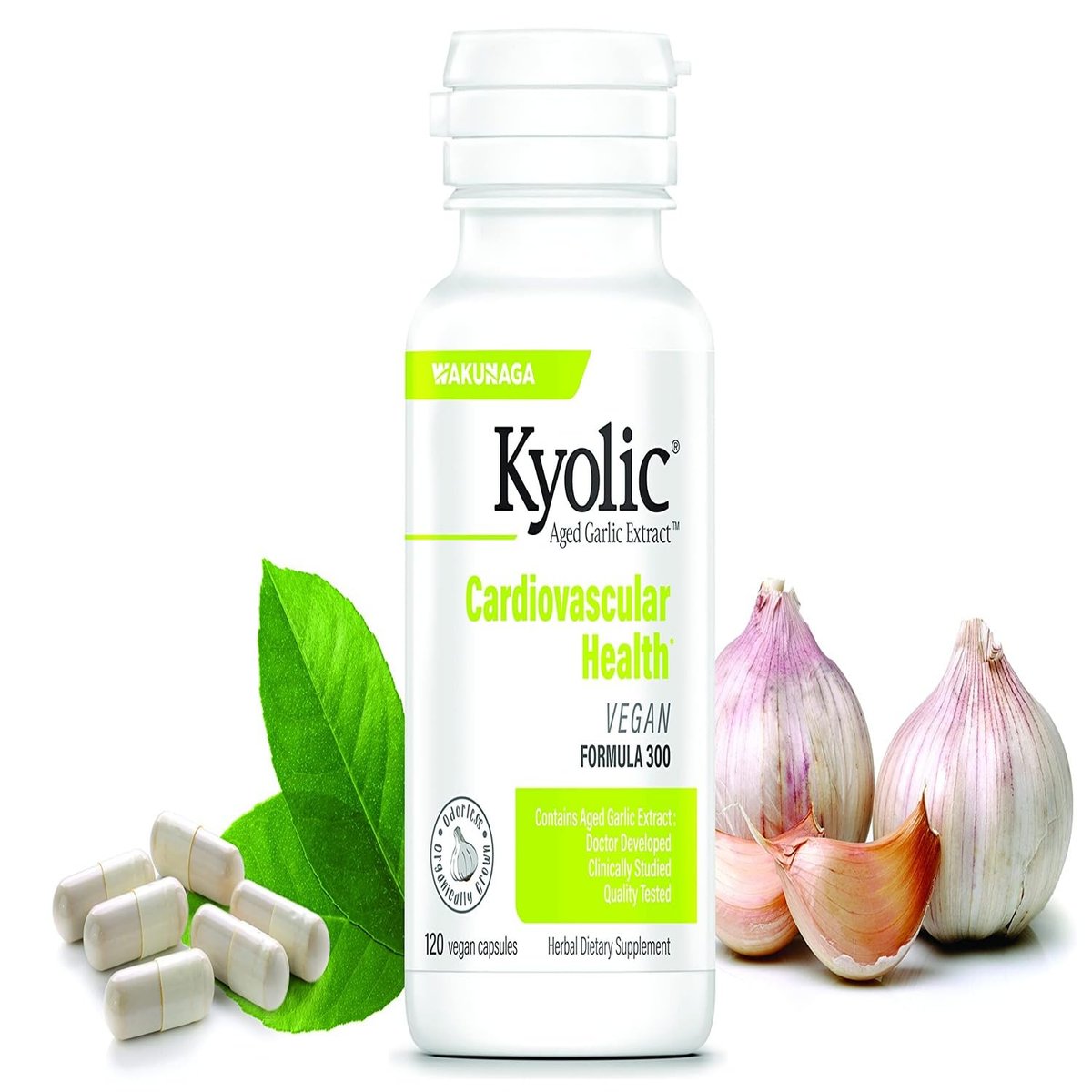 Kyolic Alter Knoblauch Extrakt Formula 300 – Herz-Kreislauf-Gesundheit*, vegan, 120 Kapseln