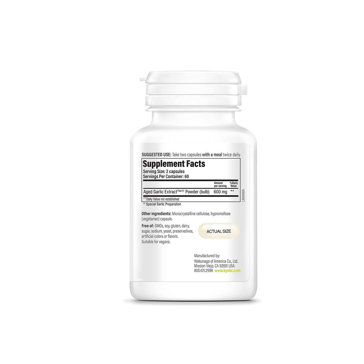 Kyolic Alter Knoblauch Extrakt Formula 300 – Herz-Kreislauf-Gesundheit*, vegan, 120 Kapseln