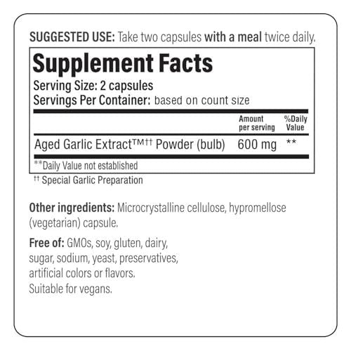Kyolic Alter Knoblauch Extrakt Formula 300 – Herz-Kreislauf-Gesundheit*, vegan, 120 Kapseln
