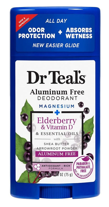 Dr. Teal's Deodorant Holunderbeere & Vitamin D – Aluminiumfrei, 75 g