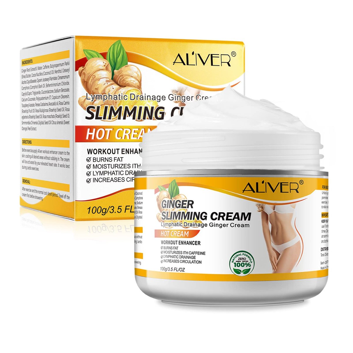 Ginger Slimming Cream – Heiße Fettverbrennung, Gewichtsverlust, Anti-Cellulite-Creme für den ganzen Körper, Bauch, beruhigend, entspannend, straffend