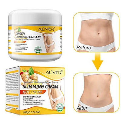 Ginger Slimming Cream – Heiße Fettverbrennung, Gewichtsverlust, Anti-Cellulite-Creme für den ganzen Körper, Bauch, beruhigend, entspannend, straffend