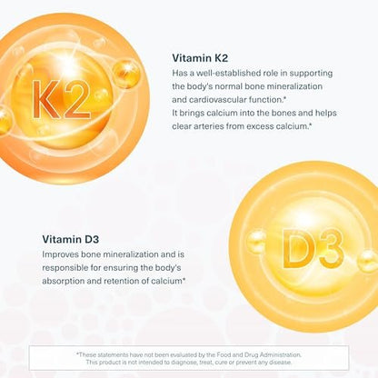 Youtheory K2D3 – Knochen- und Herzunterstützung mit Vitamin D3 und K2 – 60 vegane Kapseln