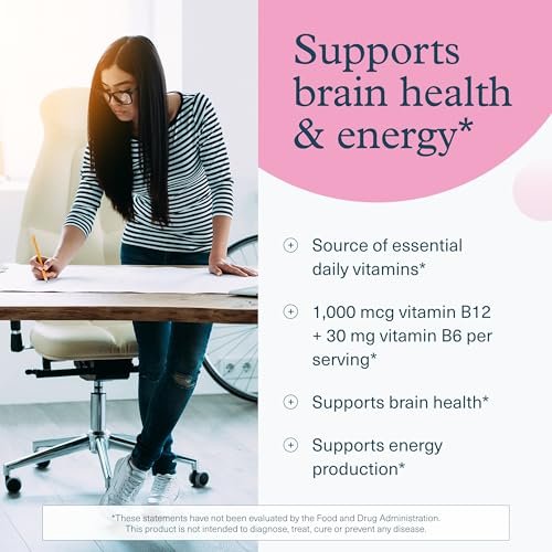 Youtheory B12B6 – Vitamin B12 & B6 für Stimmung, Nervensystem und Stoffwechsel* – Unterstützt Gedächtnis und Stressmanagement* – Ohne Milchprodukte, Soja oder Gluten – 60 Kapseln (60 Portionen)*