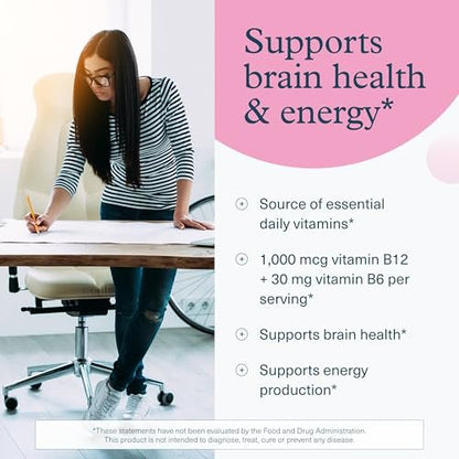 Youtheory B12B6 – Vitamin B12 & B6 für Stimmung, Nervensystem und Stoffwechsel* – Unterstützt Gedächtnis und Stressmanagement* – Ohne Milchprodukte, Soja oder Gluten – 60 Kapseln (60 Portionen)*